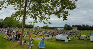 The big screen at the QEII Arena in Telford Town Park.