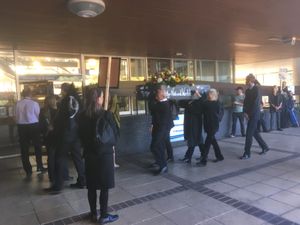 Supporting image for story: 50 protestors stage 'funeral' for 'Natural World' outside Shropshire Council HQ - in pictures