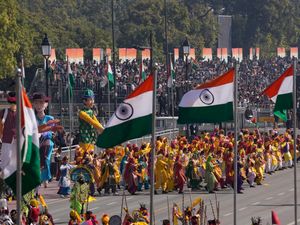 Supporting image for story: Tens of thousands watch parade celebrating India’s 76th Republic Day