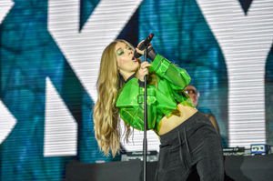 Bewdley's Becky Hill on stage. Picture: @SnapperSK