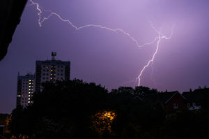 The lightning in Walsall overnight. PICTURE: Shaun Fellows/Shine Pix