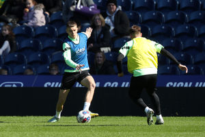 Conor Townsend during an open training session at The Hawthorns (Photo by Adam Fradgley/West Bromwich Albion FC via Getty Images).