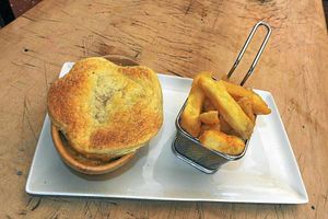 The pies have it - chicken pie and proper chips