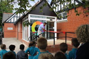 Steve cutting the ribbon