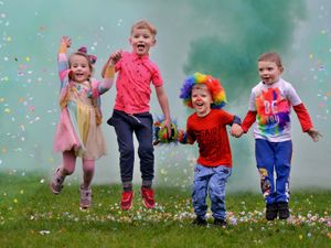 Supporting image for story: Telford pupils stage colour run for hospital children's ward