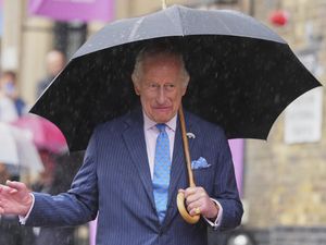 Supporting image for story: King visits London market after braving summer showers