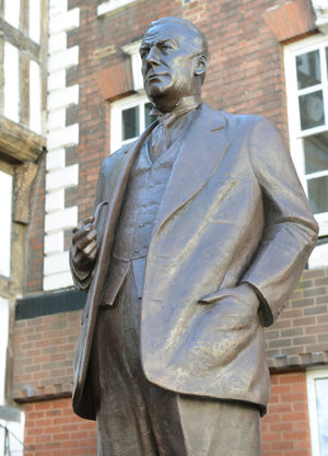 The statue to Stanley Baldwin in his home town of Bewdley