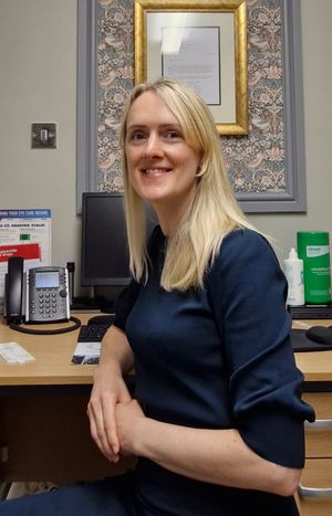 Optometrist Claire Williams, from Flint Optometry, who referred Mr Campbell to ophthalmology specialists at New Cross Hospital