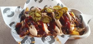 The loaded fries were a real treat and really well stacked