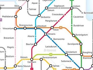 Supporting image for story: West Midlands Roman roads revealed in London tube-style map
