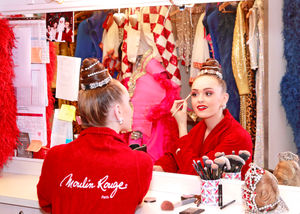 Jessica getting ready to wow the crowds at the Moulin Rouge