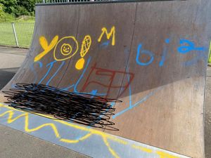Graffiti at Newport Norbroom Park. Pic by Councillor Thomas Janke