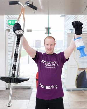 Jack celebrates his record breaking efforts