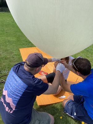 The balloon at launch on Wednesday