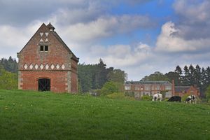 The tithe barn at Hodnet Hall, near Market Drayton