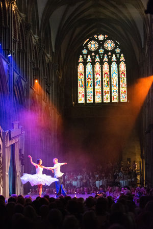 Lichfield Cathedral creates a stunning backdrop