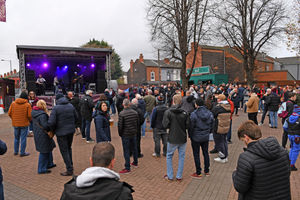 Punjabi Villans come together at Villa Park with fans to present a £20,000 cheque to the Midland Langar Seva Society ahead of Aston Villa Vs Bournemouth match today. 