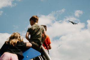 The Lancaster bomber also flew over Perton