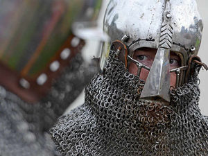 Supporting image for story: Video and pictures: Real blood spilled at Ludlow Castle battle