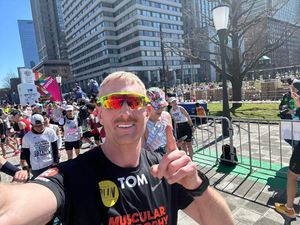 Tom running the Tokyo Marathon, March 2024