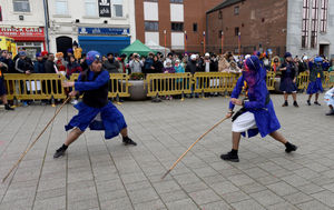 A demonstration of Gatka by two young members of the community