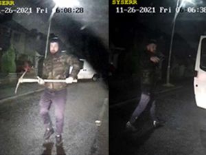 Supporting image for story: Police hunt for angry driver accused of smashing bus windows with pickaxe