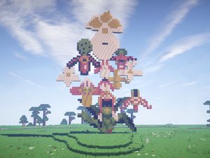 Supporting image for story: Sculpture park recreated in Minecraft