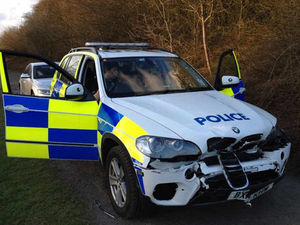 Supporting image for story: Caught on video: New police car rammed by truck driver in Stourbridge