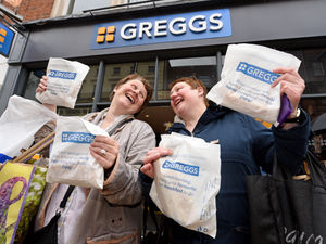 Supporting image for story: Shoppers queue round corner as Black Country Greggs reopen