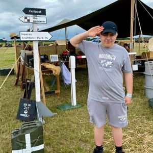 Michael Panitz on a visit to Sleap Airfield in August 2024. He died a few months later in November of that year