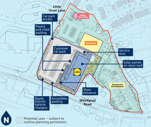 The site plan of the proposed new Lidl store in Bicton Heath, Shrewsbury. Picture: Lidl