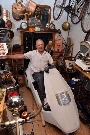 Collector Jake in his Sinclair C5.