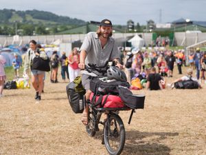 Supporting image for story: Musician ’emotional’ after arriving at Glastonbury following 650-mile bike ride
