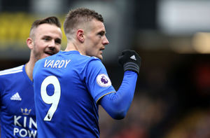 Leicester City's Jamie Vardy celebrates scoring (Steven Paston/PA Wire)