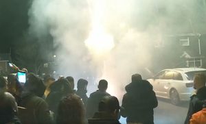 Fireworks were let off in tribute at the scene where Cameron died in Wolverhampton