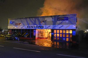 Well alight – flames tear through Kenyons garage in Sunday night's arson attack