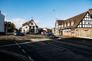 The Cock Hotel (left) and the Swan in Wellington