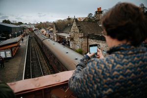 Crowds gathered at Bridgnorth's Severn Valley Railway for the New Year's Day celebration.