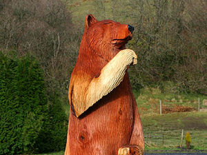 Supporting image for story: Banned wooden bear has found new home