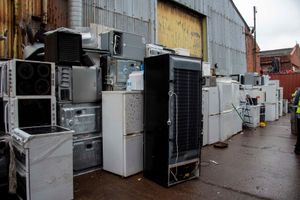 Some of the discarded fridges and freezers at the site
