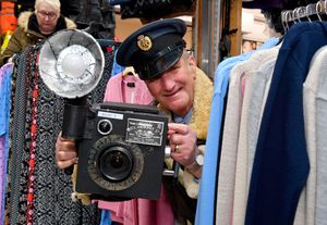 Phil O'Dell gets some shots with his period camera