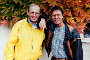Dave Pope on a wine tour with Cliff Richard