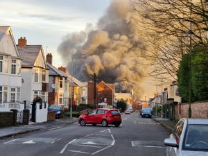 The view at the top of Upper Villiers Street showed the sheer size of the fire