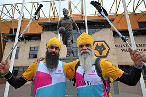 Manny Singh Kang has completed numerous fundraising challenges, such as walking to Newcastle alongside his son Jeevan