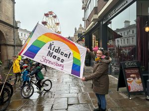 The 'Kidical' ride took place from Shrewsbury's Square. Picture: Kidical Mass Shrewsbury. 