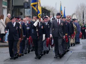 Supporting image for story: People across Powys stood shoulder-to-shoulder on Remembrance Sunday in tribute to those killed and injured in wars over the years.