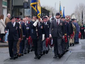 Supporting image for story: People across Powys  stood shoulder-to-shoulder on Remembrance Sunday in tribute to those killed and injured in wars over the years.