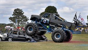 Monster truck action at Shrewsbury Live which took place at the West Mid Showground.