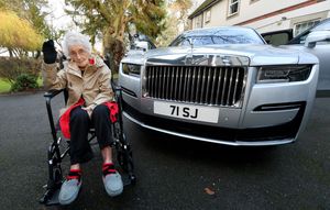 Dorcas Dearne, aged 101 from The Cedars Nursing Home, Albrighton got a surprise after staff arranged a ride in a Rolls Royce