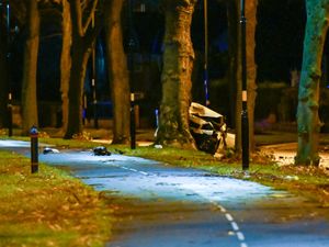 Supporting image for story: Man in his 20s dies and two passengers are seriously injured after car hits tree